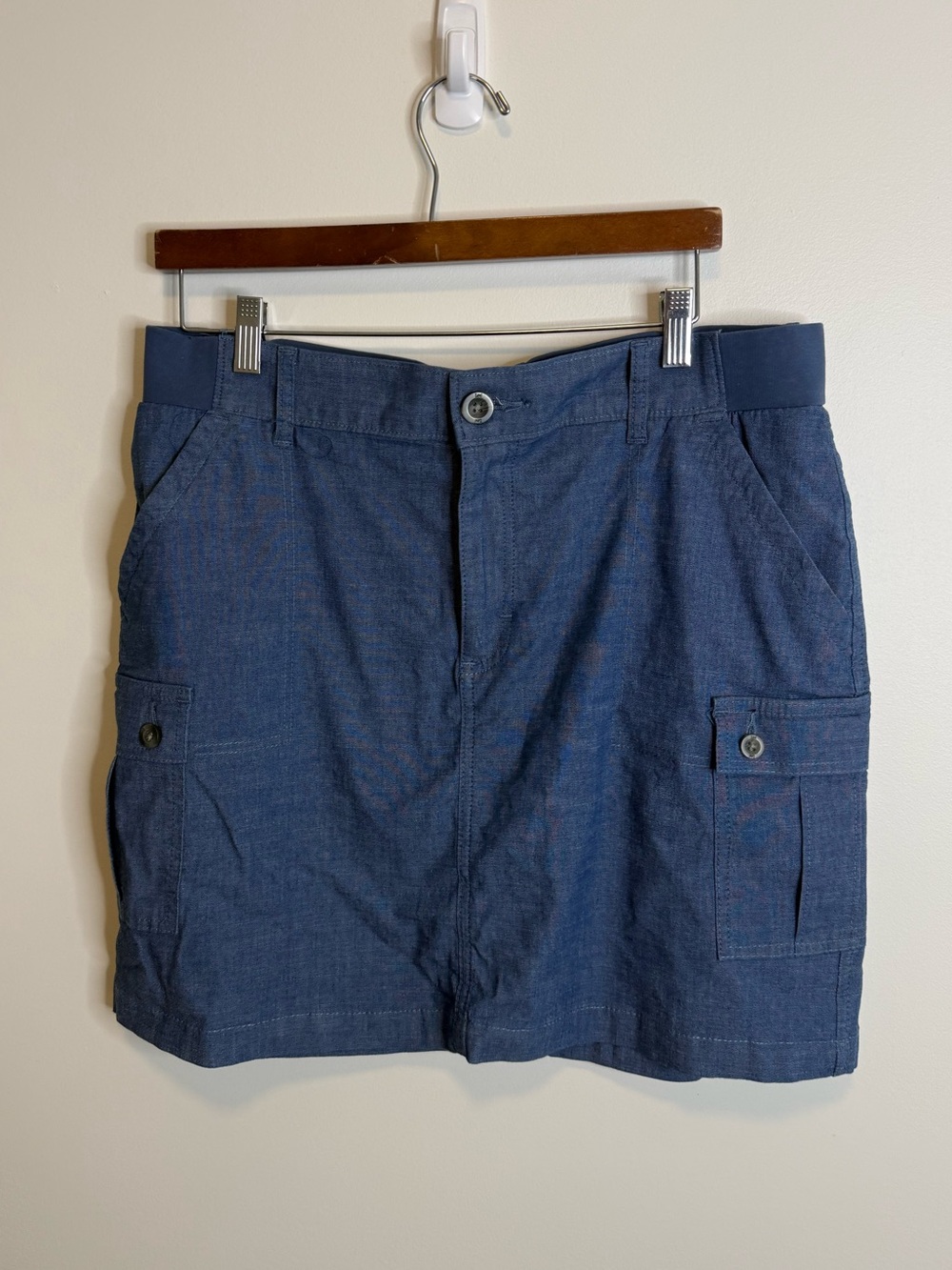 LEE Mid-Rise Regular Fit Denim Skort Size 14W medium blue